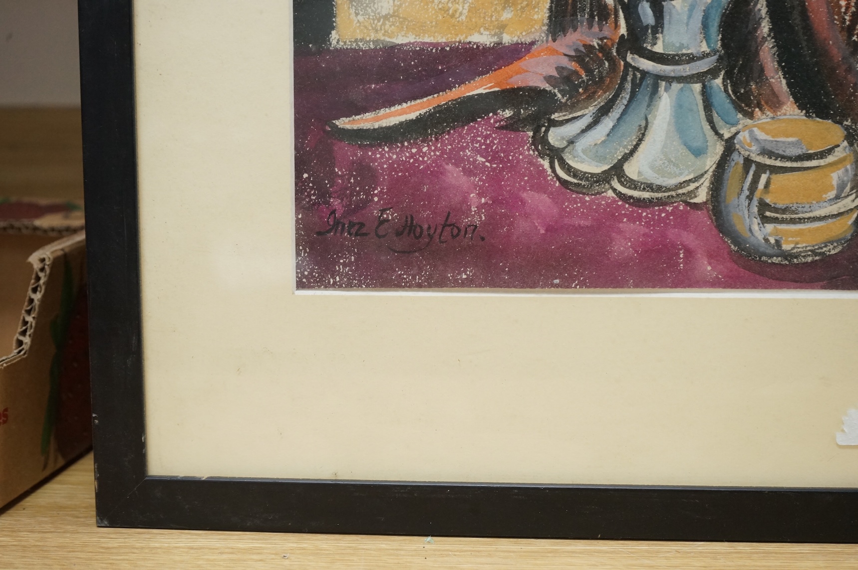 Inez Hoyton (1903-1983), watercolour, still life of vessels, signed, 36 x 44cm